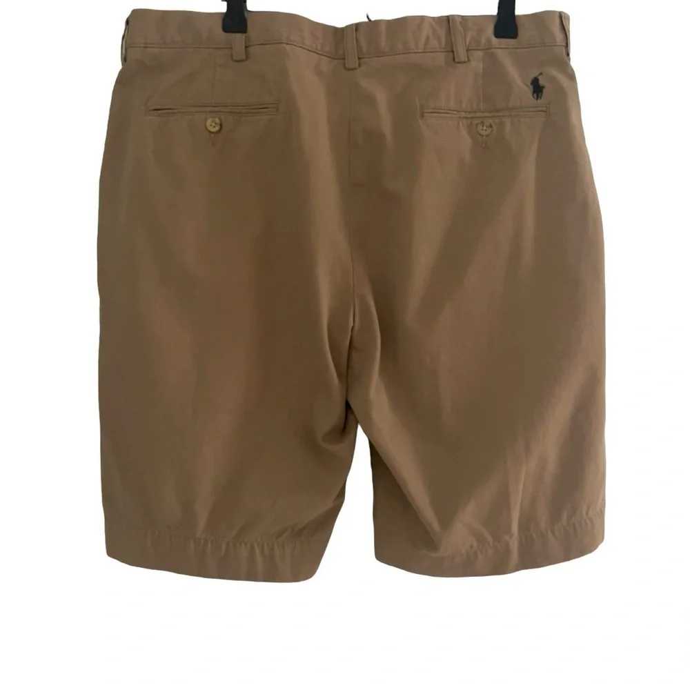 Polo Ralph Lauren Logo Prepster Golf Chino Shorts Tan 36 Cotton Preppy Classic